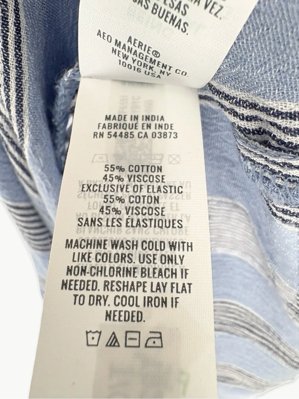 Aerie At The Barre Midi Dress Size Small Monaco Blue Striped Gauze NWT - Picture 12 of 12